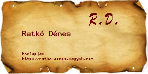 Ratkó Dénes névjegykártya